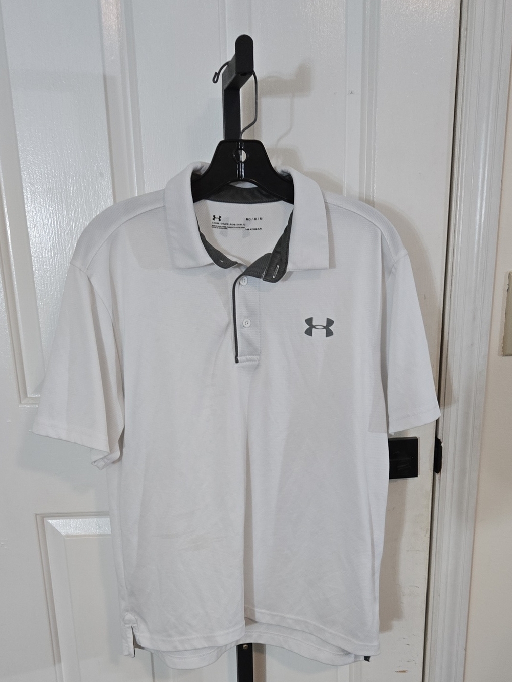Under Armour White Polo with Gray Accents